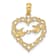 14K Yellow Gold Polished Love Birds in Heart Pendant