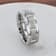 WARWICK Beveled Tungsten Carbide Wedding Band with Brush Finished Center
and Alternating Grooves 8mm