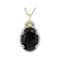 Black Spinel, Peridot And White Zircon Pendant Necklace In 18K Gold Over
Sterling Silver 9.92ctw