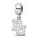 Sterling Silver Rhodium-plated LogoArt Baylor University Small Dangle Bead