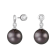 Black Cultured Tahitian Pearl 14k White Gold Earrings 8-9mm