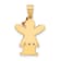 14k Yellow Gold and 14k Rose Gold Satin Diamond Kid with Bow Pendant