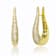 Raindrop CZ Pave Hoop Earrings In 14K Gold Over Brass