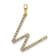 14K Yellow Gold Diamond Letter W Initial Pendant