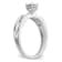 Rhodium Over 14K White Gold Diamond Trio Engagement Ring 0.13ctw