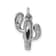 Rhodium Over 14k White Gold Diamond Cactus Pendant