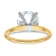 14K Yellow Gold With White Gold Accents 3 ct. D E F Pure Light Round
Moissanite Solitaire Ring