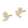 14k Yellow Gold Polished Flower Cubic Zirconia Stud Earrings