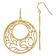 14k Yellow Gold Textured Circle Dangle Earrings
