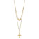 14K Yellow Gold Polished 2-Strand Diamond-cut Cross and Heart with
2-inch Extension Necklace