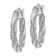 Rhodium Over 14k White Gold 13/16" Twisted Textured Hoop Earrings
