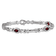 Rhodium Over 14k White Gold Garnet Bracelet