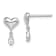 Sterling Silver Rhodium-plated CZ Heart Post Dangle Earrings