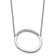 Rhodium Over 14k White Gold Sideways Diamond Initial O Pendant Cable
Link 18 Inch Necklace
