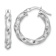 Rhodium Over 14k White Gold 11/16" Twisted and Textured Round Hoop Earrings