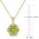 Peridot & Diamond 14K Yellow Gold Floral Pendant With Chain 1.57ctw