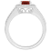 8x6mm Oval Garnet 1/5 ctw Diamond Rhodium Over Sterling Silver Halo Ring