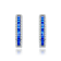 Sapphire Color CZ Hoop Earrings In Sterling Silver