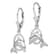 Rhodium Over Sterling Silver Dolphin in Hoop Leverback Earrings