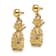 14k Yellow Gold Textured 3D Pineapple Dangle Earrings