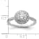 Rhodium Over 14K White Gold Diamond Complete Double Halo Engagement Ring 0.92ctw