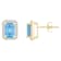 7x5mm Emerald Cut Simulated Aquamarine And Created White Sapphire 10k
Yellow Gold Stud Earrings
