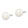 Rhodium Over Sterling Silver 6-7mm White Round FWC Pearl Stud Earrings