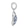 Rhodium Over Sterling Silver Polished Blue Crystal Starfish Pendant