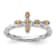 Rhodium Over Sterling Silver Stackable Expressions Cross Citrine Ring 0.08ctw