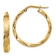 14k Yellow Gold Satin and Polished 1 1/16" Scalloped Edge Hoop Earrings