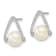 Rhodium Over 14K White Gold Polished Freshwater Cultured Pear Post Earrings