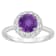 7mm Round Amethyst And White Topaz Accents Rhodium Over Sterling Silver
Halo Ring