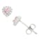 Pink And White Cubic Zirconia Rhodium Over Sterling Silver Children's
Heart Earrings 0.51ctw
