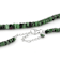 Ruby Zoisite Rondelle Beaded Necklace In Sterling Silver