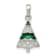 Rhodium Over Sterling Silver CZ and Enameled Christmas Tree Pendant