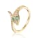 Emerald and White Topaz 14K Yellow Gold Over Sterling Silver Bypass
Snake Ring