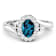 Oval London Blue Topaz and Diamond 14K White Gold Halo Ring 0.97 ctw