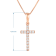 White Cubic Zirconia 14k Rose Gold Cross Pendant With Chain 0.30ctw