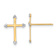 14k Two-tone Diamond-Cut Cross Stud Earrings