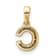 14K Yellow Gold Diamond Letter C Initial with Bail Pendant
