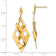 14K Yellow Gold Polished and Brushed Post Dangle Chandelier Earrings
