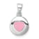 Rhodium Over Sterling Silver Polished Pink Enamel Heart Children's Pendant