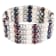 6-7mm Black, Silver, and White Cultured Freshwater Pearl Silver  Bracelet