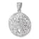 Rhodium Over Sterling Silver Polished Crystal Sand Dollar Pendant