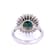5.15 Ctw Green Sapphire and 0.70 Ctw White Diamond Ring in 18K WG