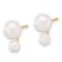 14K Yellow Gold 4-5mm and 6-7mm White Akoya Cultured Pearl Post Earrings