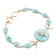 Barse Jewelry Blue Composite Turquoise Gold Tone Celestial Link Bracelet