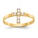 14K Yellow Gold Cubic Zirconia Cross Baby Ring