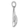 Rhodium Over Sterling Silver Polished Crystal Eye Shark Pendant