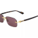 Gucci Gold Tone and Brown Havana Frame / Brown Lens Rectangular Sunglasses